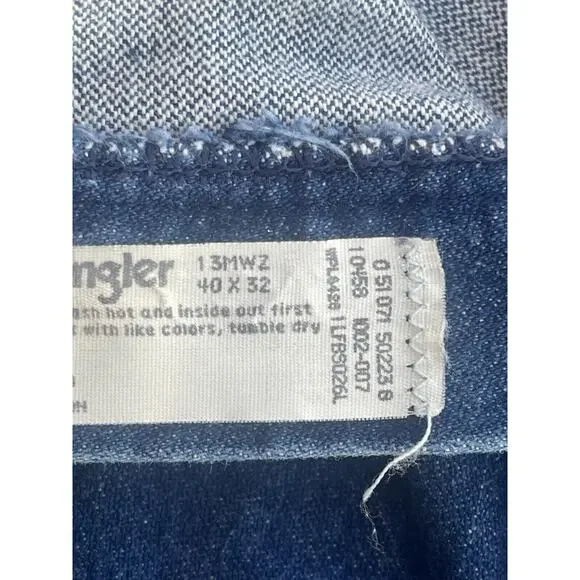 Vintage 90's Wrangler‎ Dark Blue Denim Jeans 13MWZ Made in USA Men's 40x32 - Picture 5 of 7